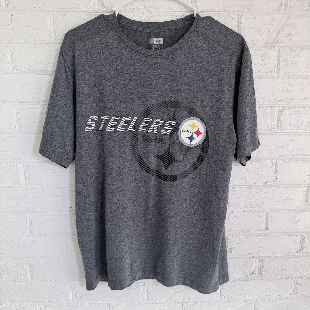 NFL Team Apparel Pittsburgh Steelers TX3 Cool Gray SS T Shirt Size M.‎